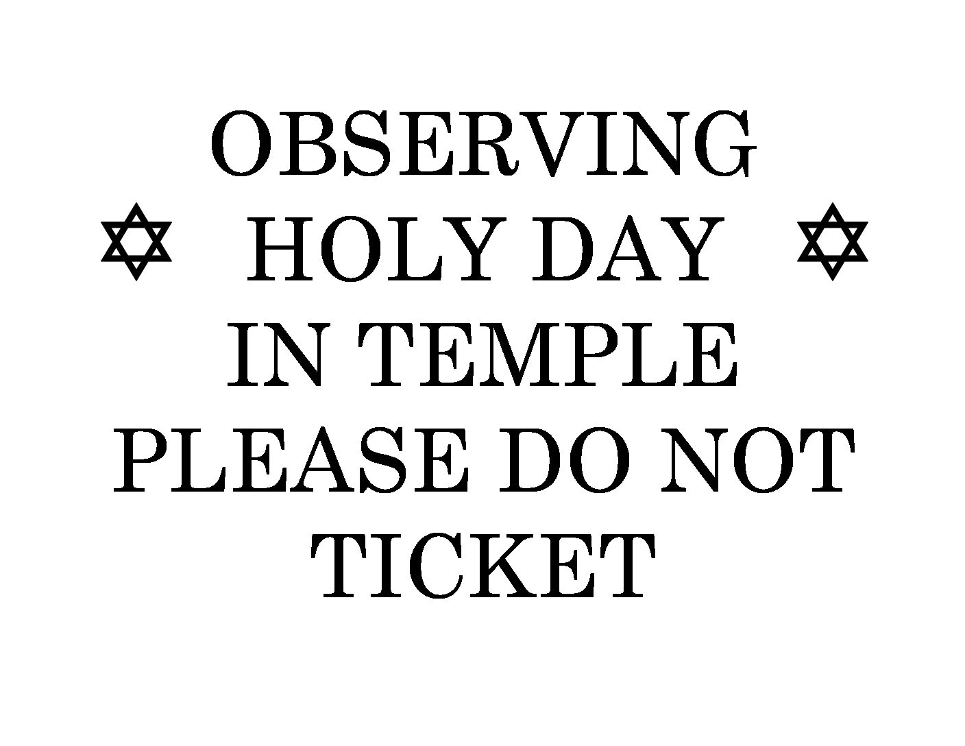 Parking Sign Temple BethEl Progressive Reform Temple in Jersey City